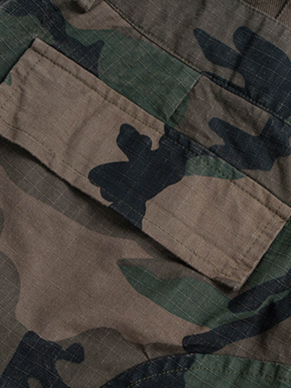 Three-Waist Splicing Camouflage Cargo Buckle Waist Design Overalls 