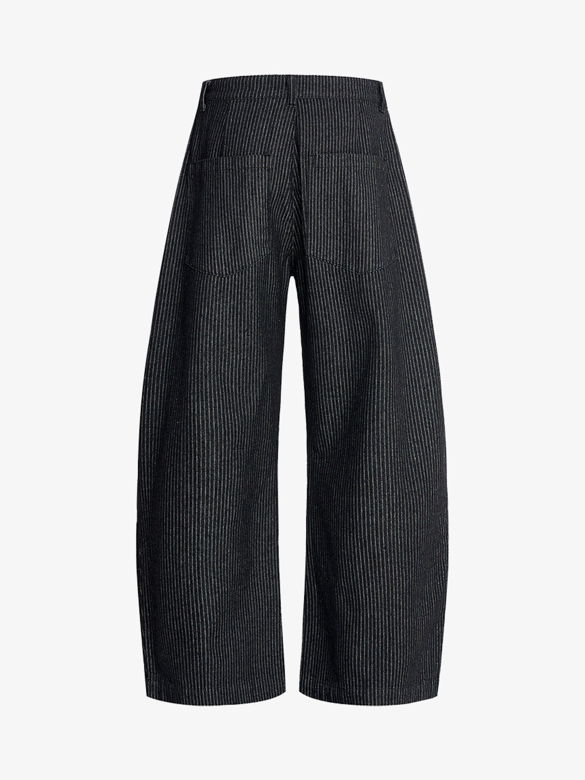 Vintage Pinstripe Pleated Wide-Leg Barrel Pants 
