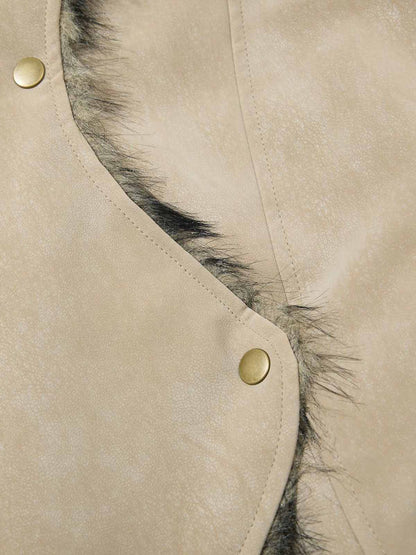 Stylish Faux Fur Trimmed Bomber Jacket for Winter Wear 