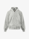 Rivet Detail Fleece Zip Up Hoodie