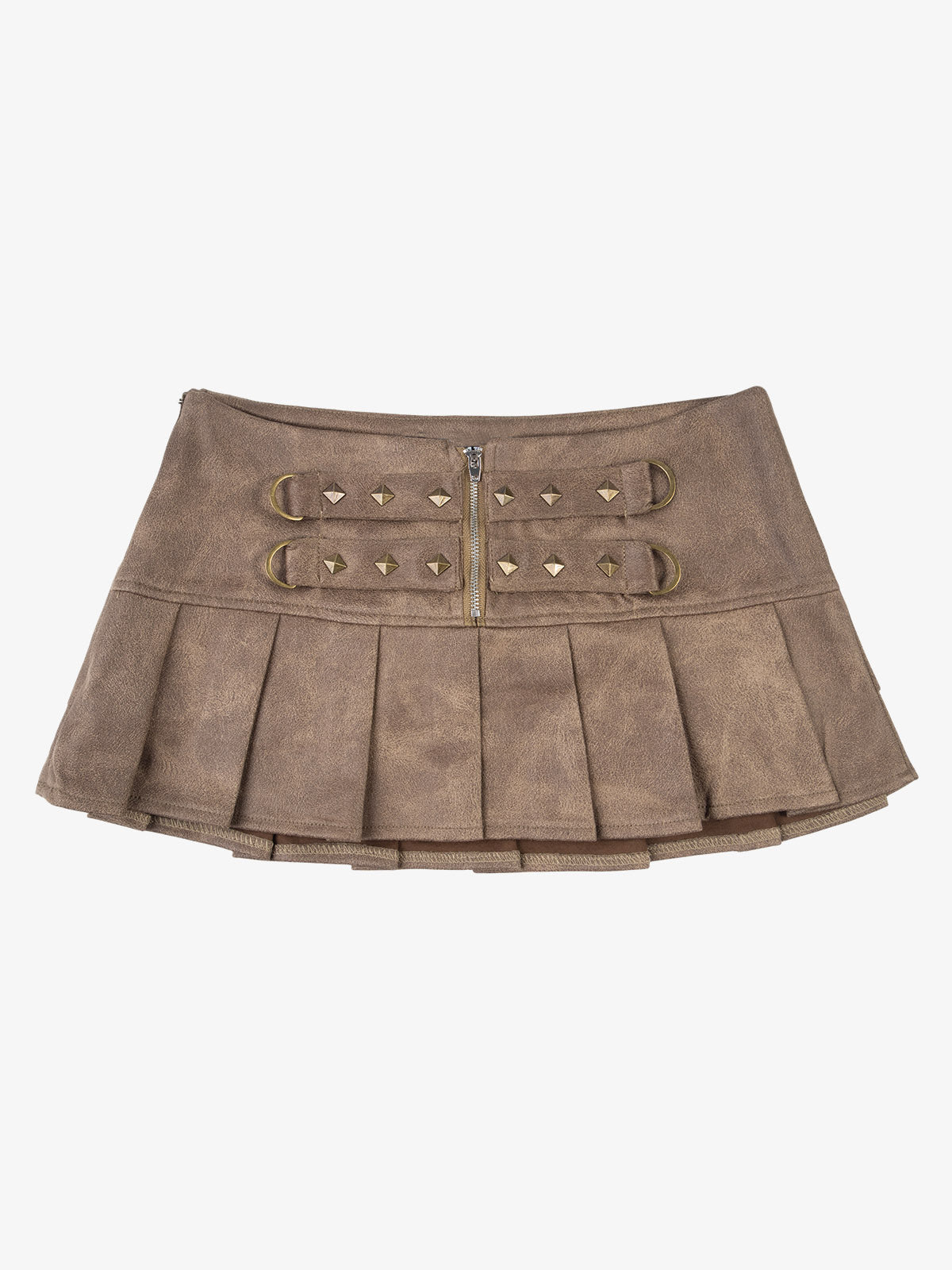 Faux Suede Studded Mini Skirt
