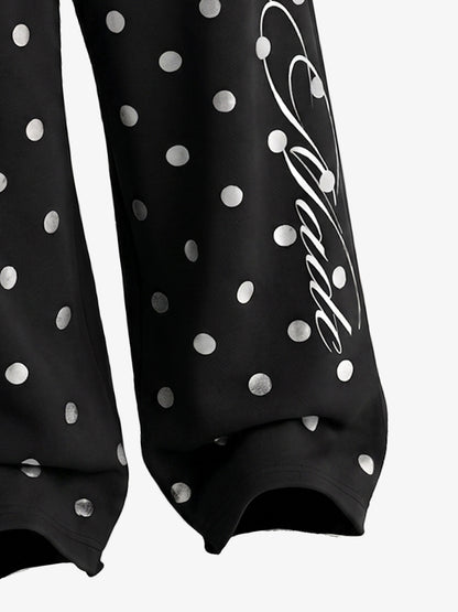 Double Waist Polka Dot Pants