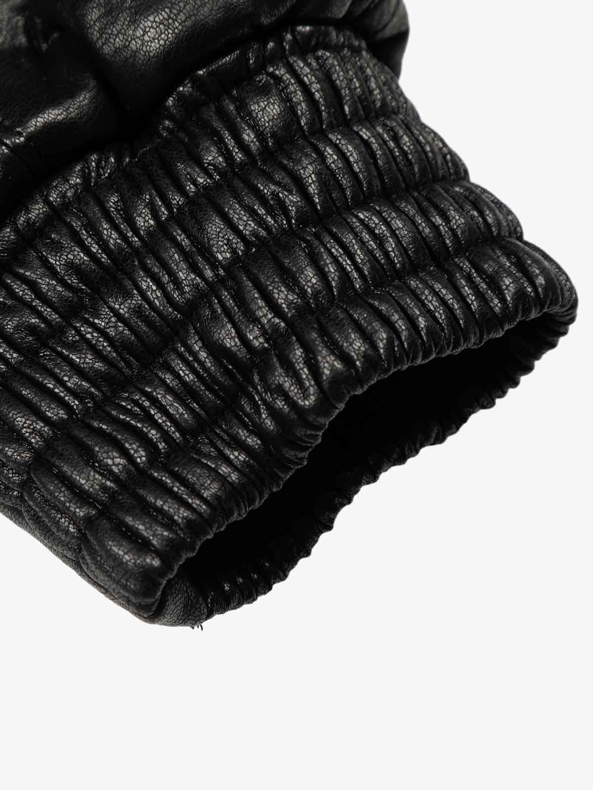 Street Functional PU Leather Panel Workwear Pocket Bomber Jacket 