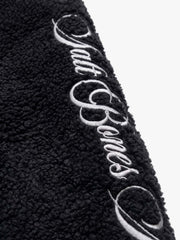 Plush Script Graphic Curved-Leg Pants