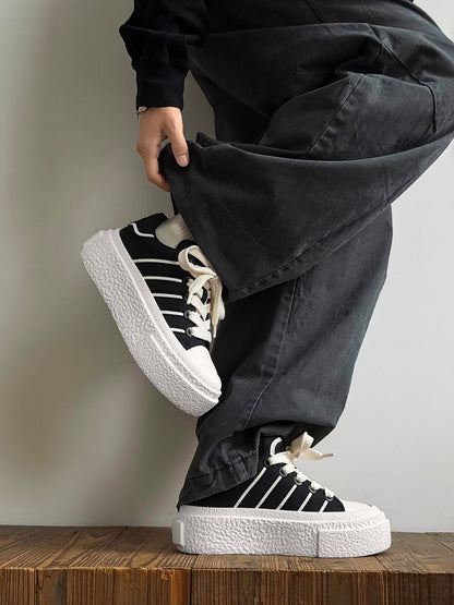 Hidden Height-Boosting Sneakers with Stylish Platform Design 