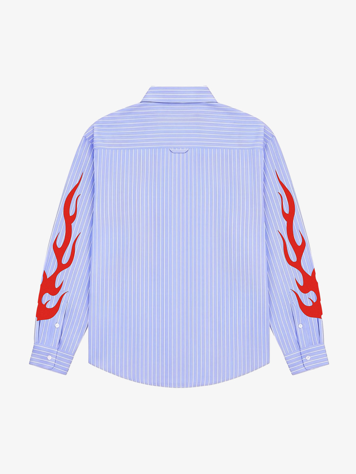 Racing Script Flame Graphic Striped Shirt