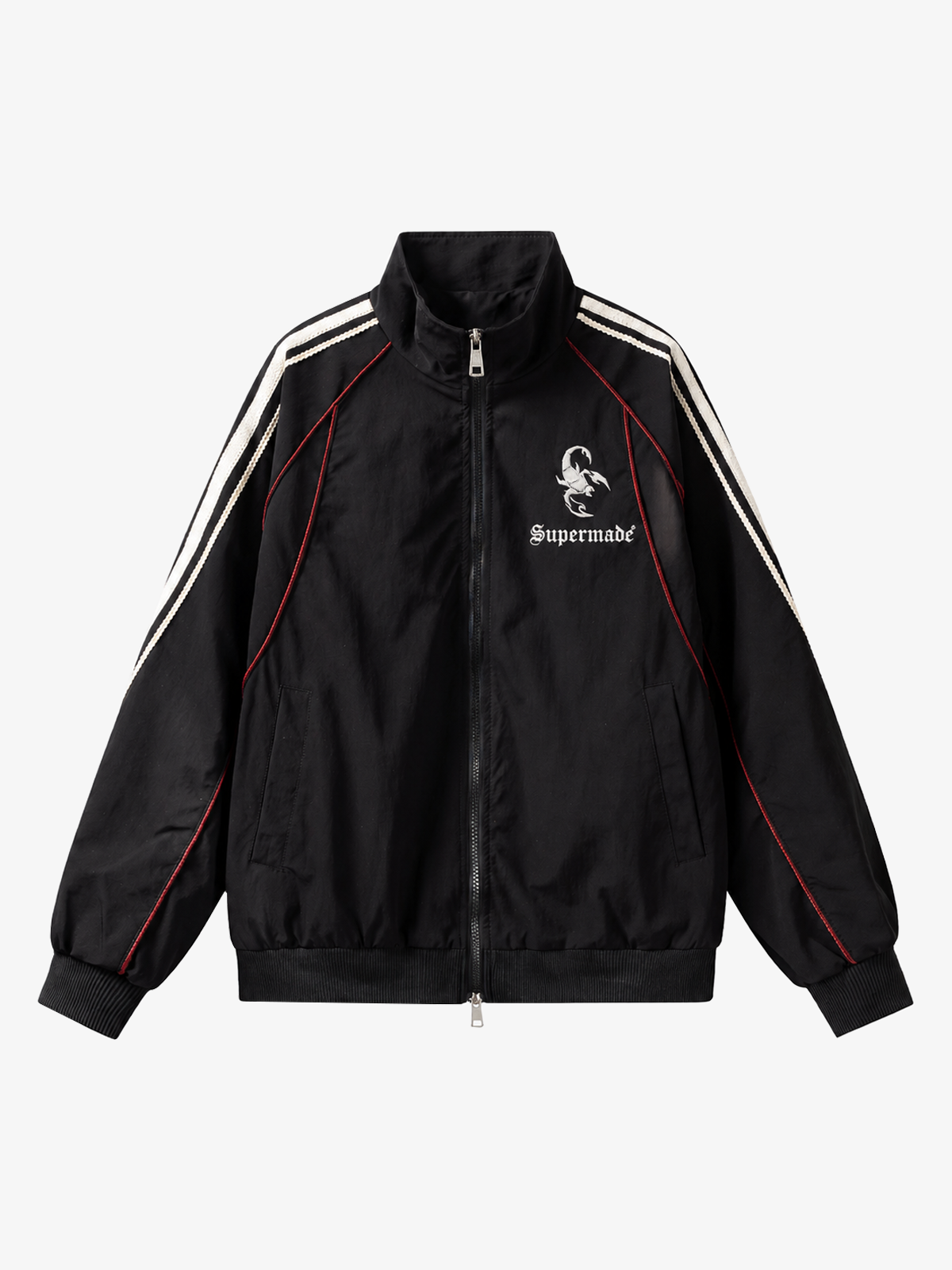 Contrast Stripe Embroidered Track Jacket