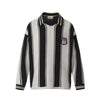 Crest Embroidered Striped Polo Sweater