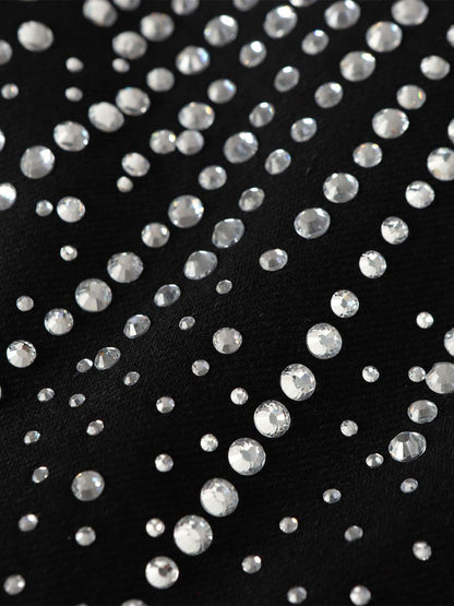 Stylish Wide-Leg Pants with Sparkling Studs for Women 