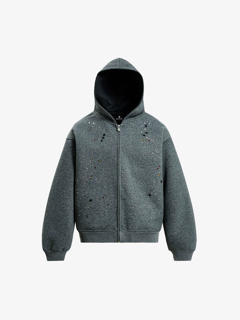 Rhinestone Zip Hoodie