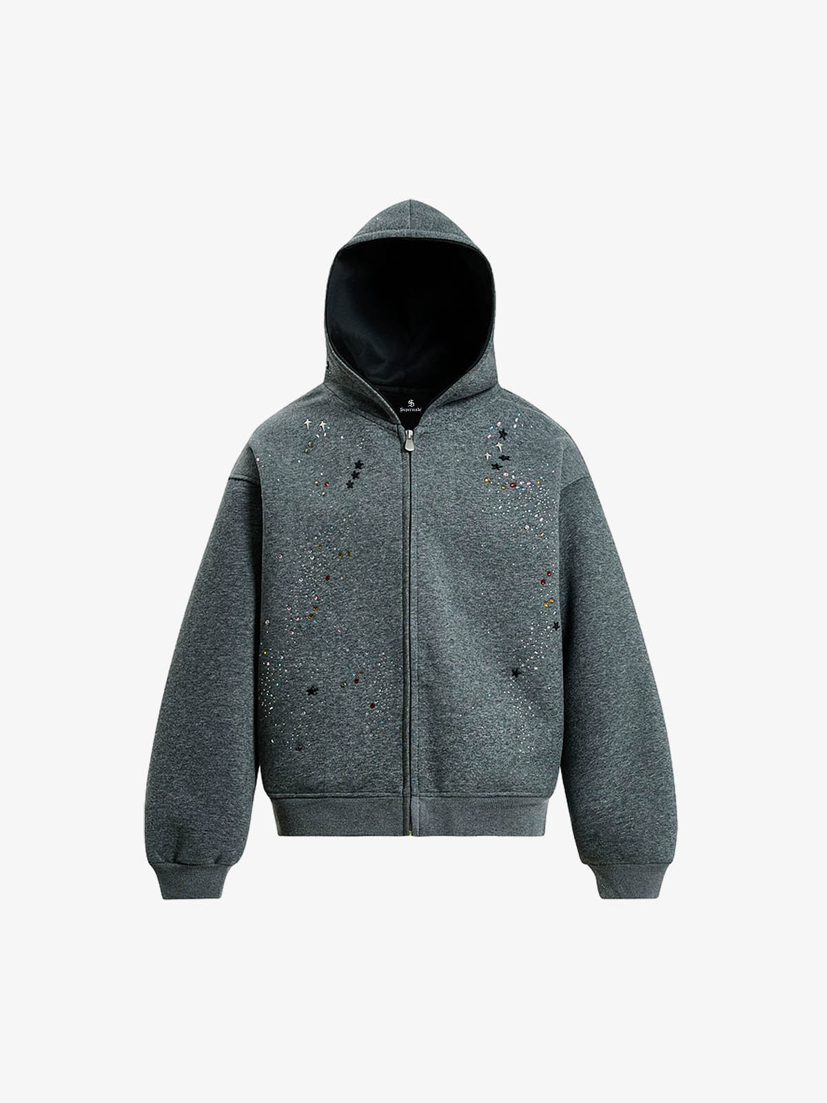 Rhinestone Zip Hoodie