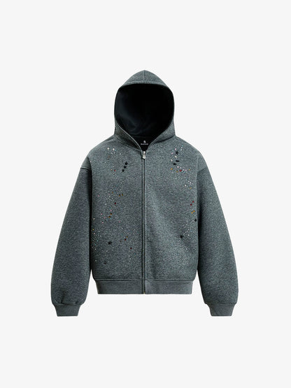 Rhinestone Zip Hoodie