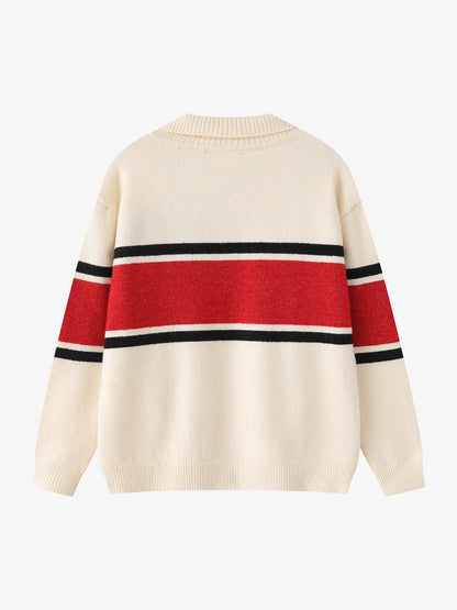 Stylish Star-Embellished Zip-Up Sweater for Casual Elegance 