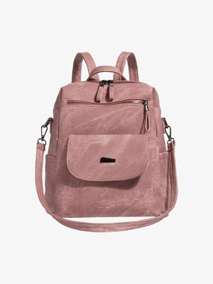 Suede Simple Dual-Use Large Capacity Backpack 