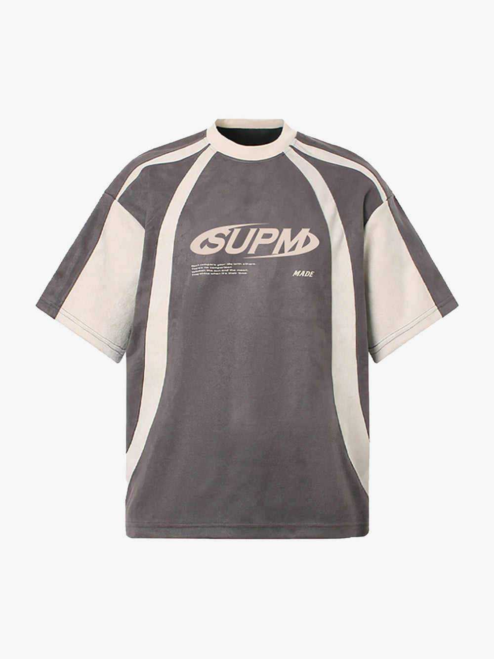 Jersey Deconstructed Contrast Color Stitching Print T-Shirt - 2407 