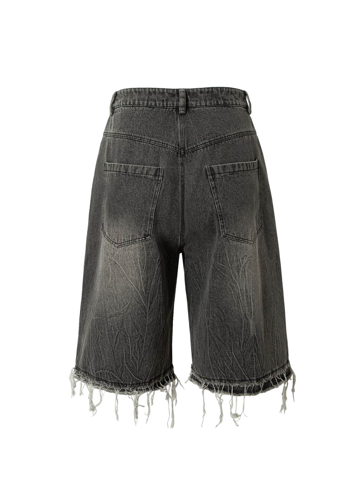 Retro Cartoon Graffiti Washed Ripped Tassel Jorts