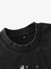 Statue of Liberty Print and Star Details T-Shirt 