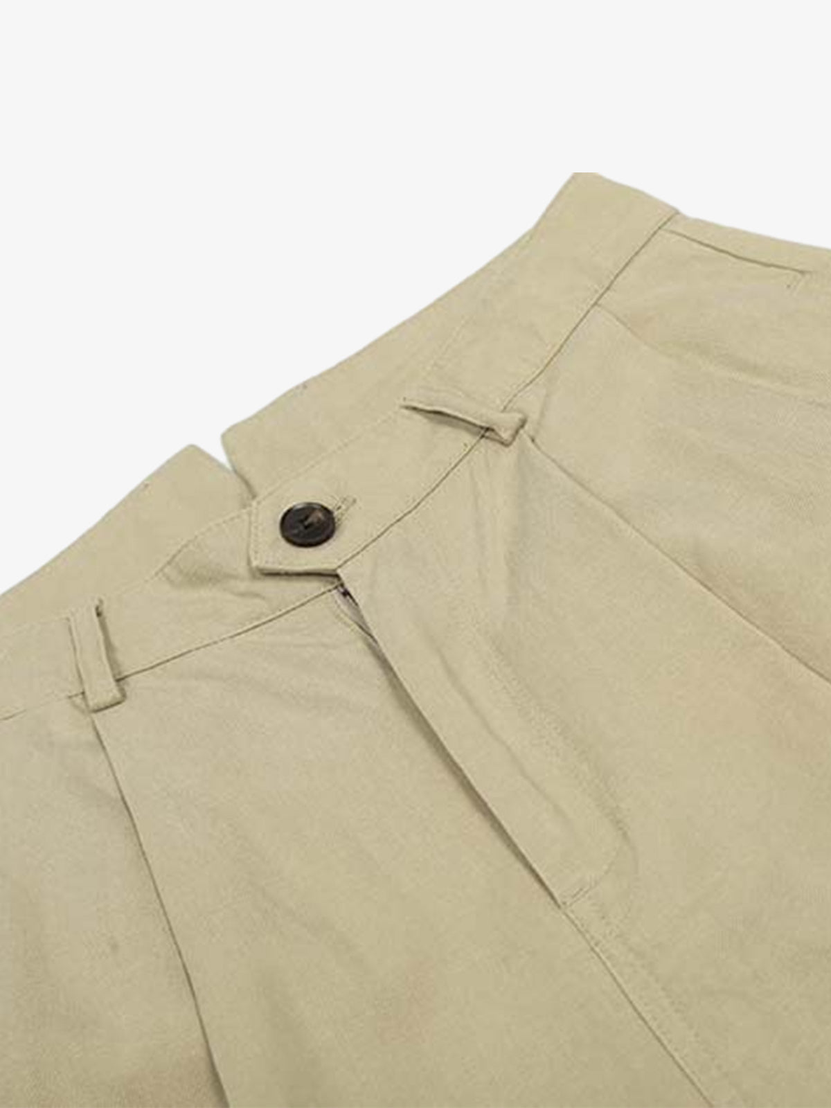Cotton Blend Wide Leg Bermuda Shorts for Men - High Waist, Comfort Fit, Casual Summer Style 