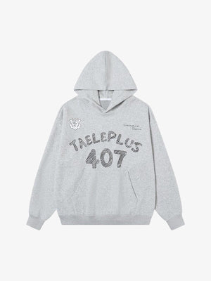 Graffiti Letters And Numbers Print Hoodie 
