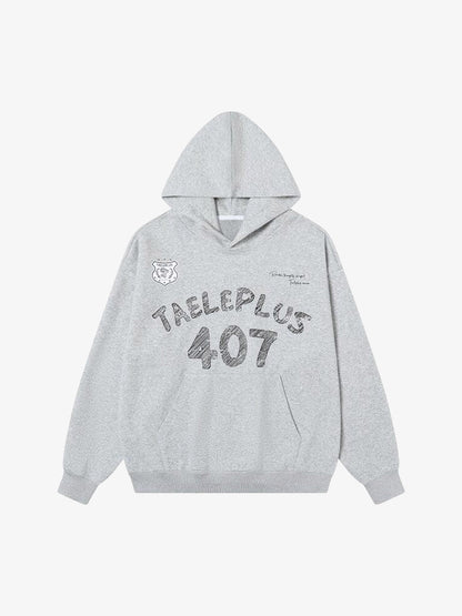 Graffiti Letters And Numbers Print Hoodie 