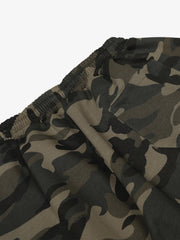 Camouflage Wide-Leg Pants with Red Stripes and Embroidery for Casual Wear 