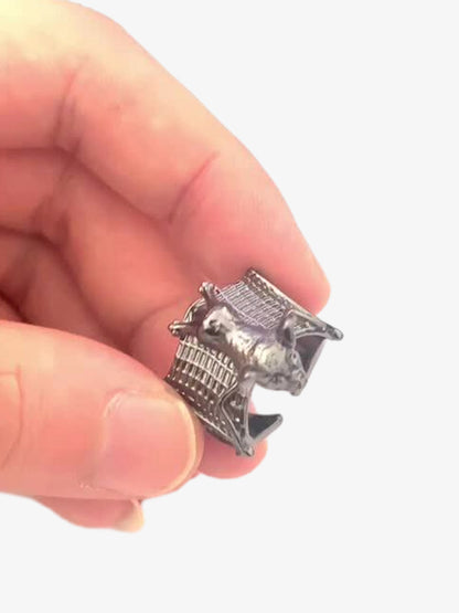 Sterling Silver Bat Animal Ring Gothic Punk Statement Jewelry for Men and Women 