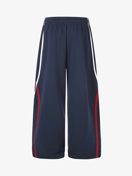 Color Block Striped Embroidered Sweatpants