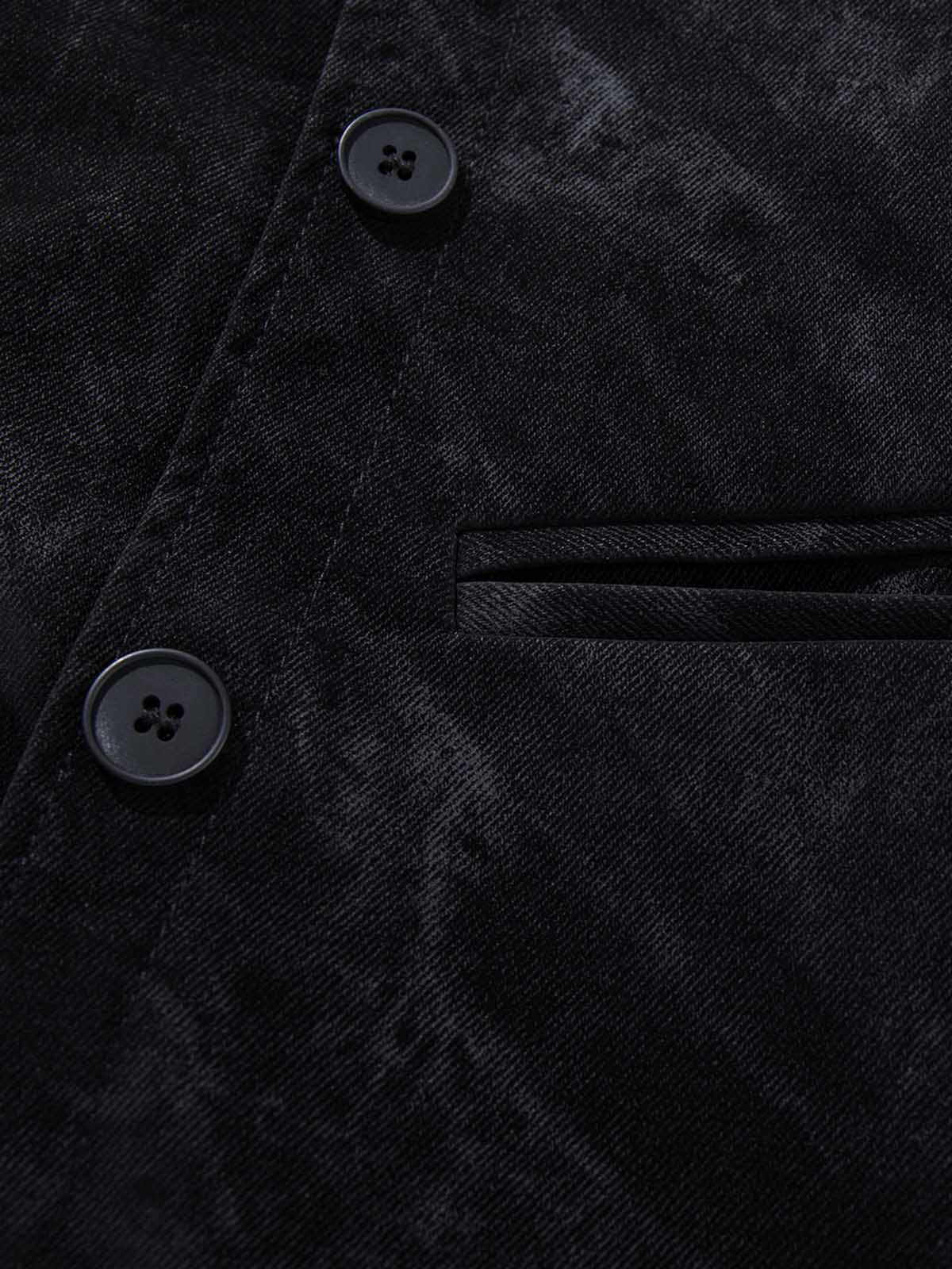 Street-style Distressed Double-breasted Multi-button Jacket
