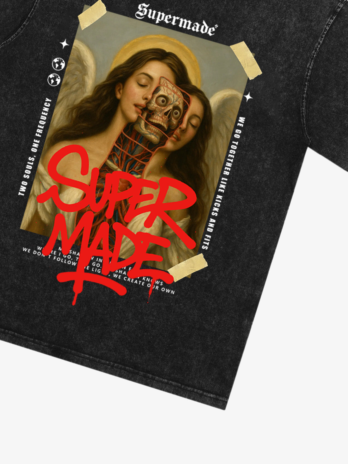 Angel and Demon Struggle Graphic T-shirt 