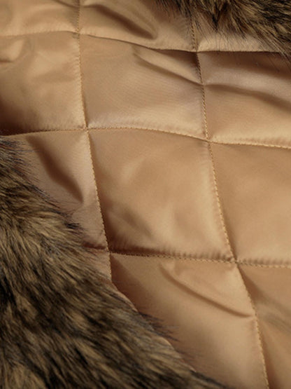 Vintage Distressed Deconstructed Faux Fur Collar Jacket 