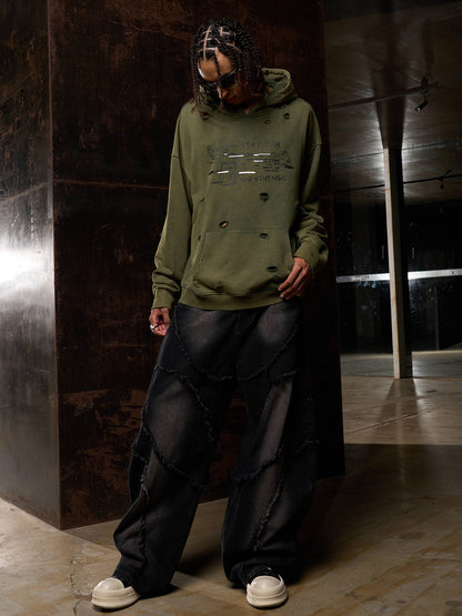 Original Vintage Washed Ripped Hoodie 