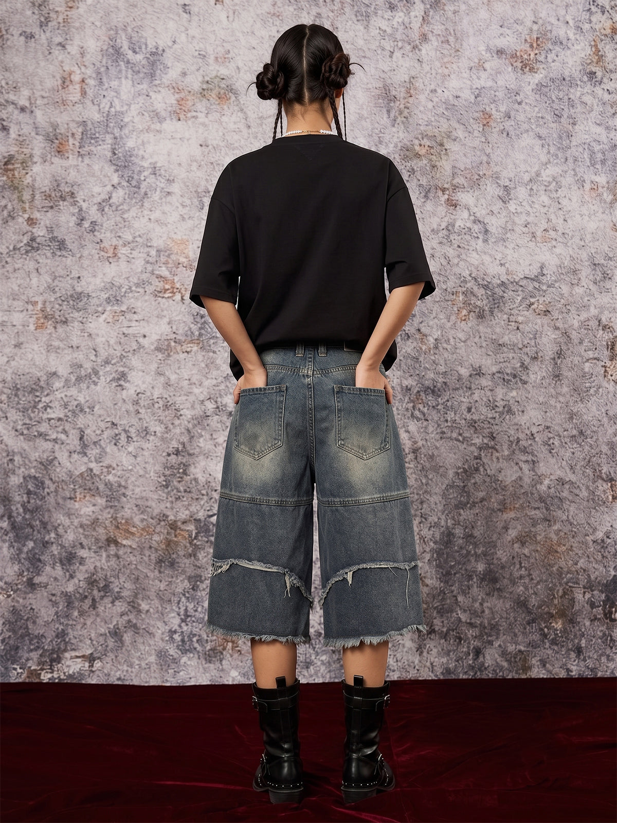 Side Script Waffle Knit T-Shirt