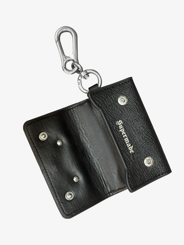 Porte-clés en cuir et léopard avec emblème d'étoile streetwear