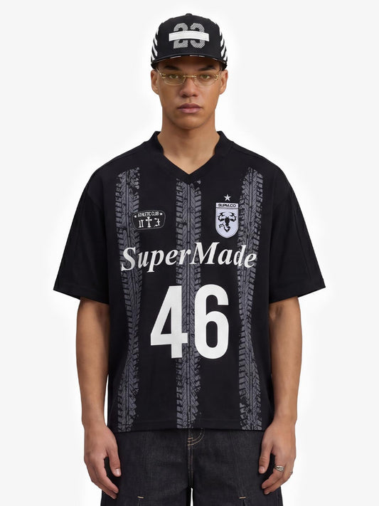 Supermade 46 Tire Track Graphic T-Shirt 