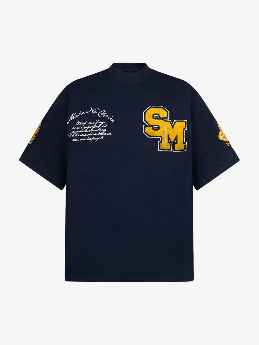 Retro Motorcycle Style Heavy Patch Embroidered T-shirt 