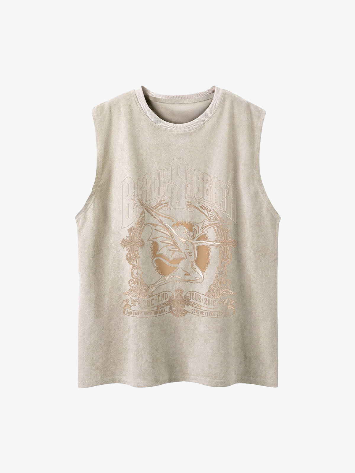 Thesupermade Printed Crew Neck Casual Vest 