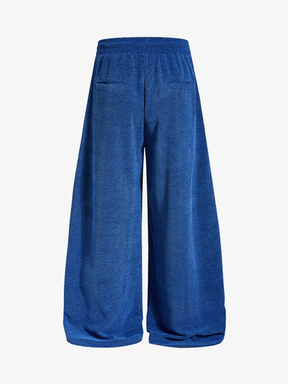 Pineapple Texture Striped Wide-Leg Pants