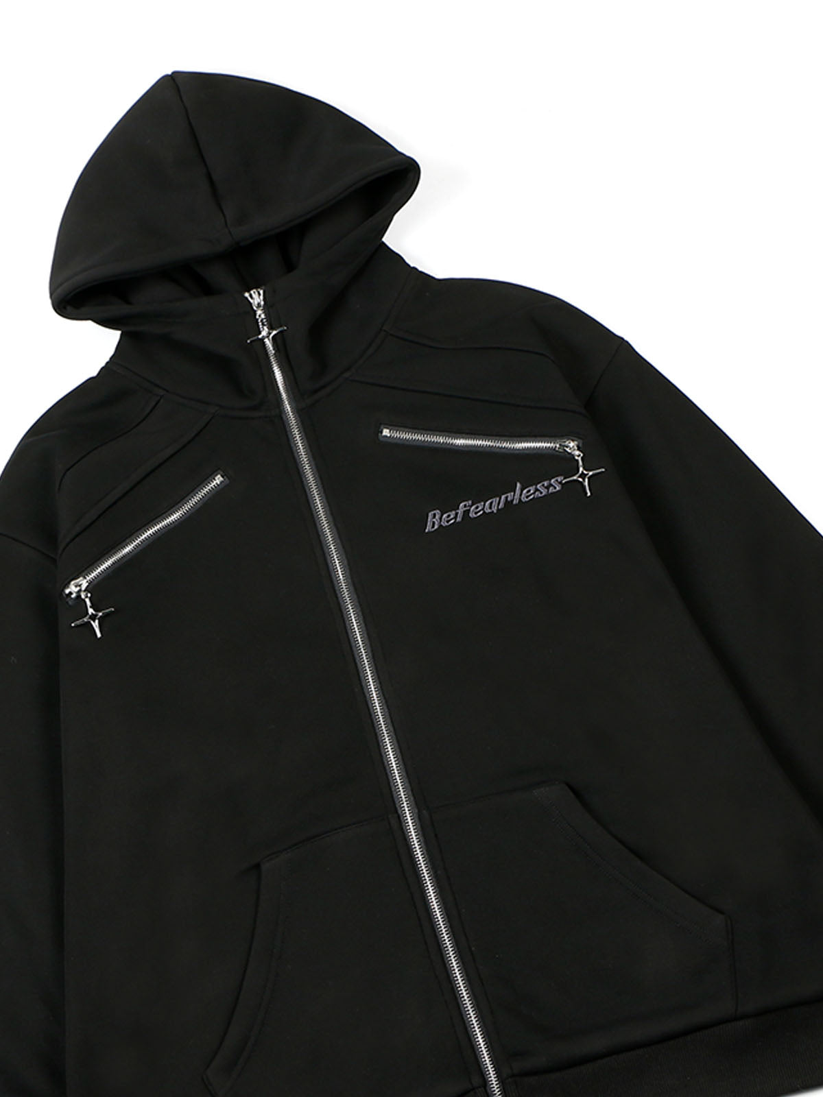 Thesupermade Cross Star Fleece Zip Up Hoodie