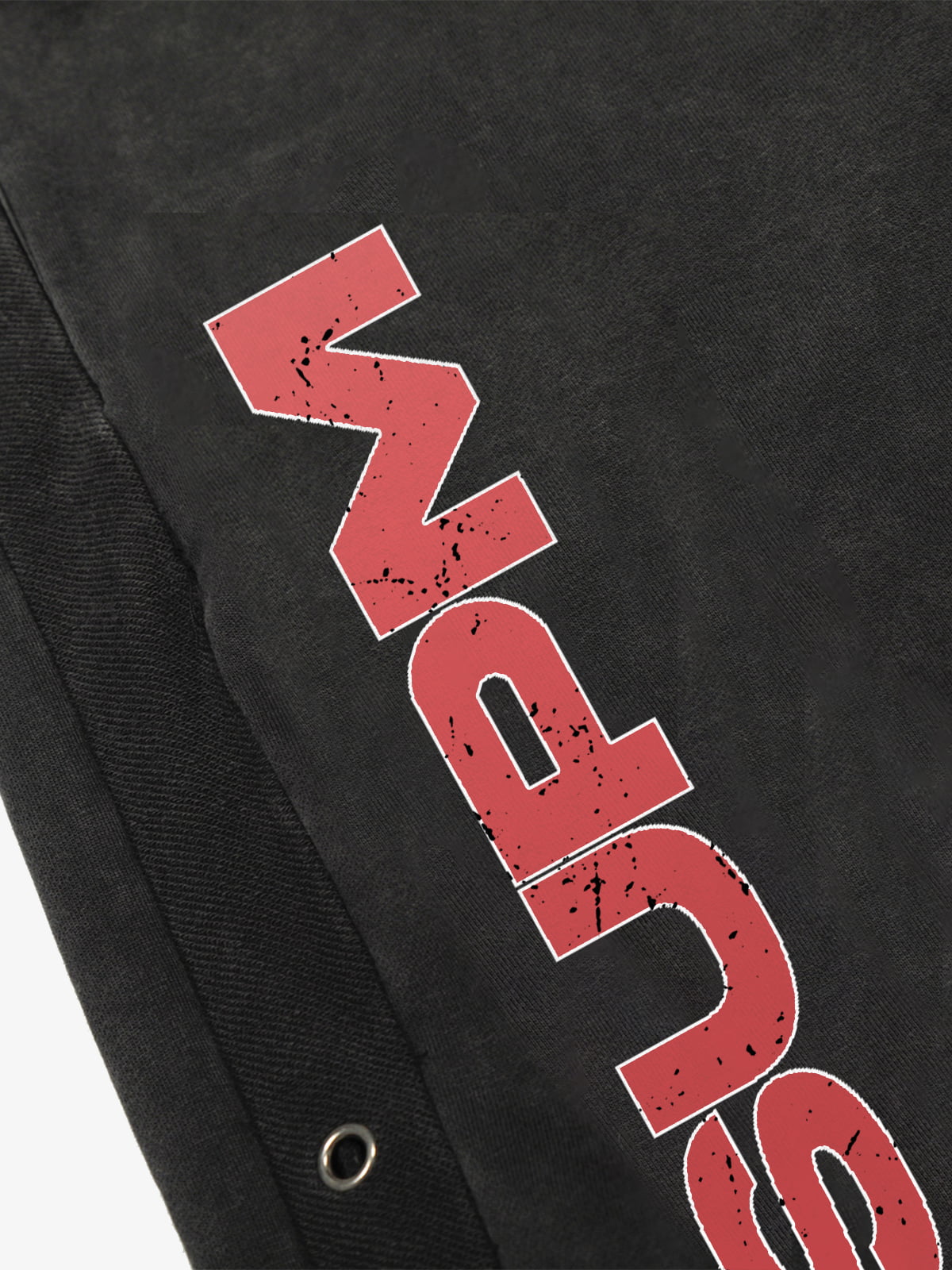 Street Washed Mottled Rivet Letter Print Baggy Sweatpants 