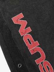 Street Washed Mottled Rivet Letter Print Baggy Sweatpants 