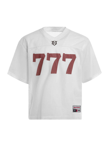 Jersey Letter Print Quick Dry V-neck T-shirt - 2389 