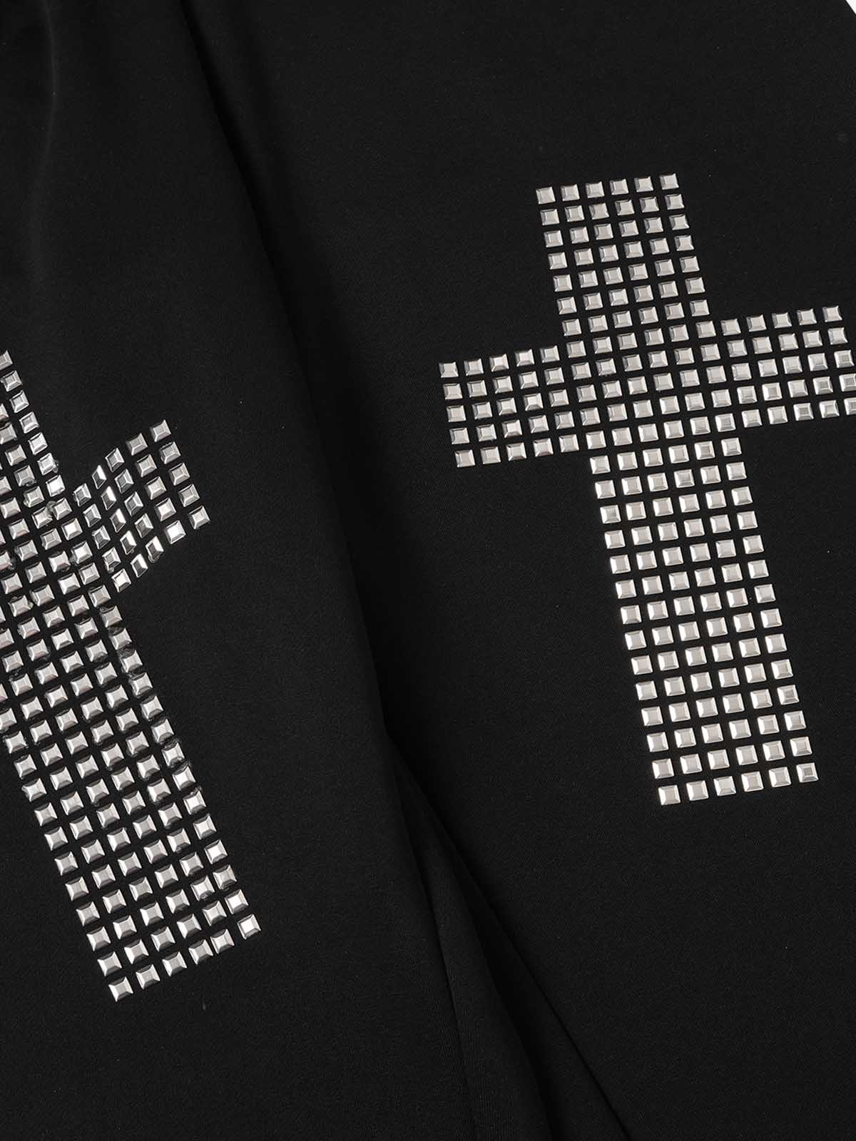 Cross Graphic Metal Detail Baggy Sweatpants