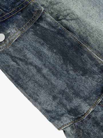 Grunge-Waschung Cargo-Denim-Shorts