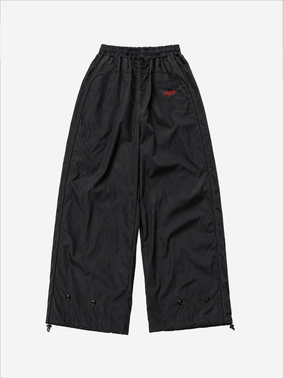 Embroidered Cropped Windbreaker Jacket & Relaxed Pants Set