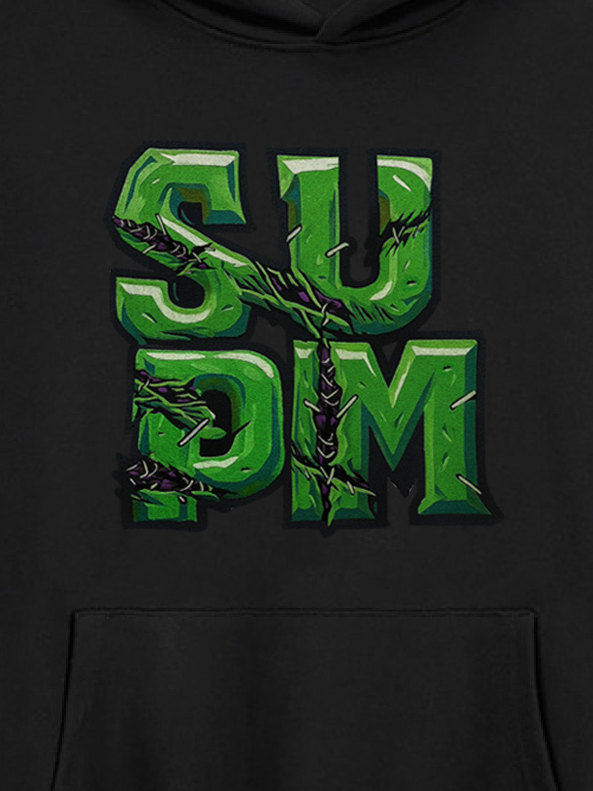 Supermade Green Thorn Font Hooded Sweatshirt 