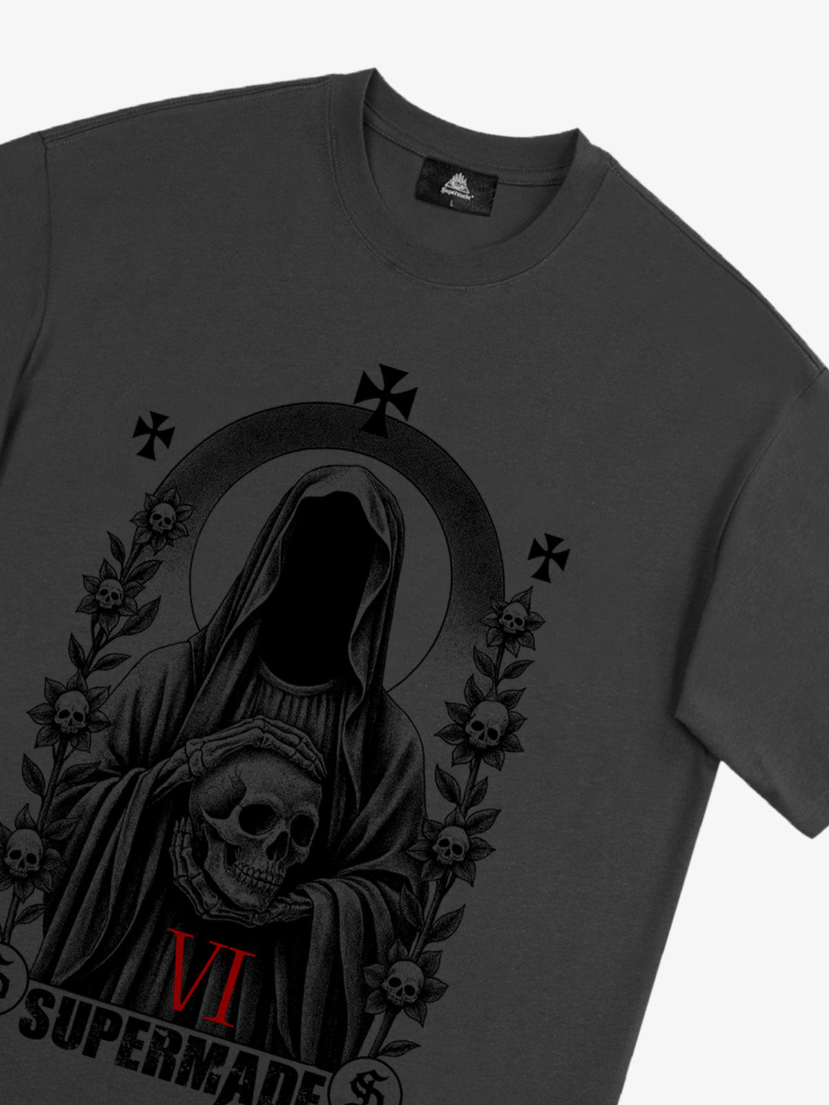 Thesupermade Dark Gothic Headless Skull Death T-shirt 