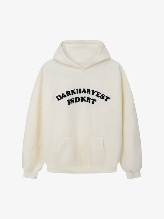 Flocking Letter Embroidery Oversize Hoodie 