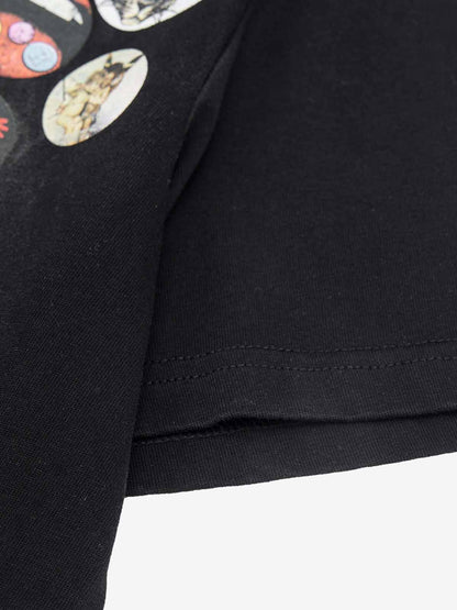 Vintage Airbrush Spray Effect Multi-Badge Graphic T-Shirt