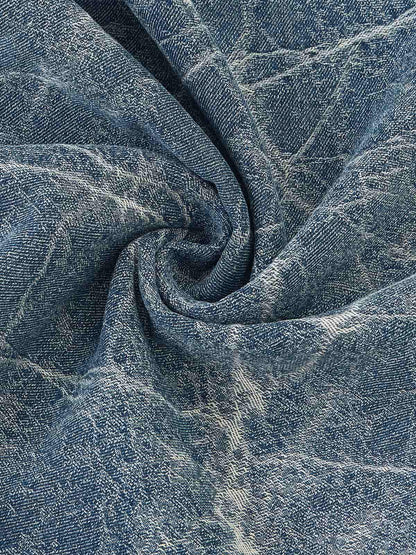 Retro Crackle-Washed Barrel Jeans 