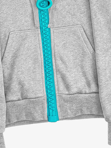 Chunky Zip Boxy Fit Zip-Up Hoodie